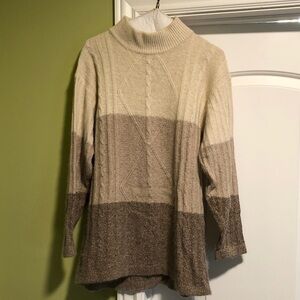 S Vintage Segue Silk Angora Sweater Neutrals Cable Knit